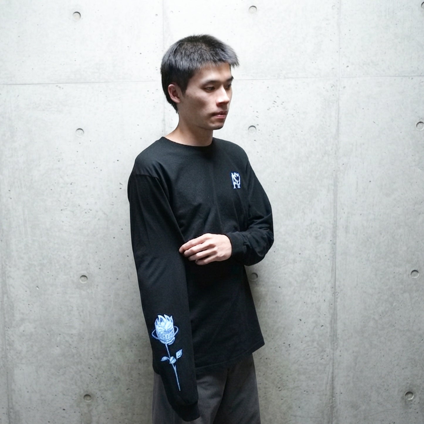 Spitfire x APRIL Chrome Rose Bighead Silver/Black Long Sleeve Shirt