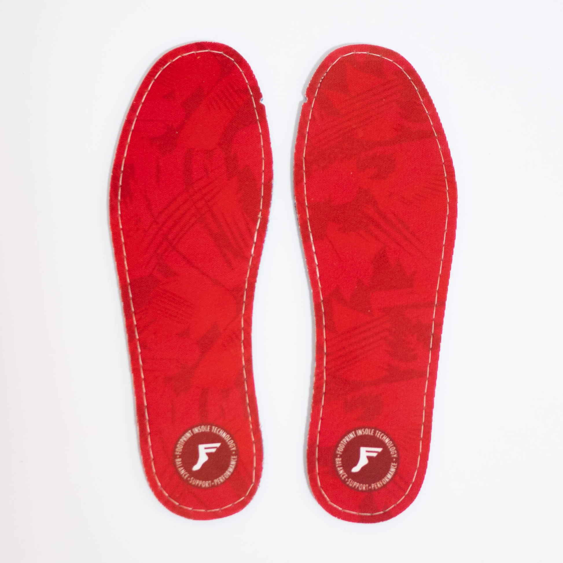 FOOTPRINT INSOLE （フットプリントインソール）のインソール KING FOAM FLAT RED CAMO (BLUE SHEET) 5mmの表面