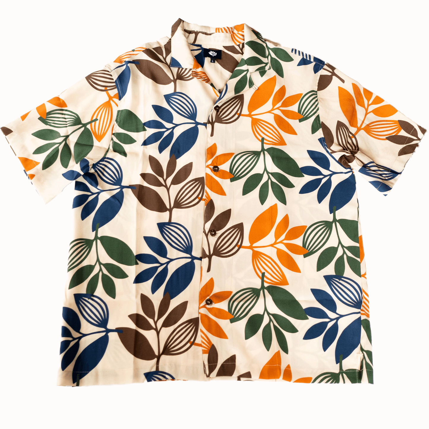MAGENTA SKATEBOARDS（マゼンタ スケートボード）のアパレル ALL OVER PLANT SHIRT NATURAL L/XLの前面