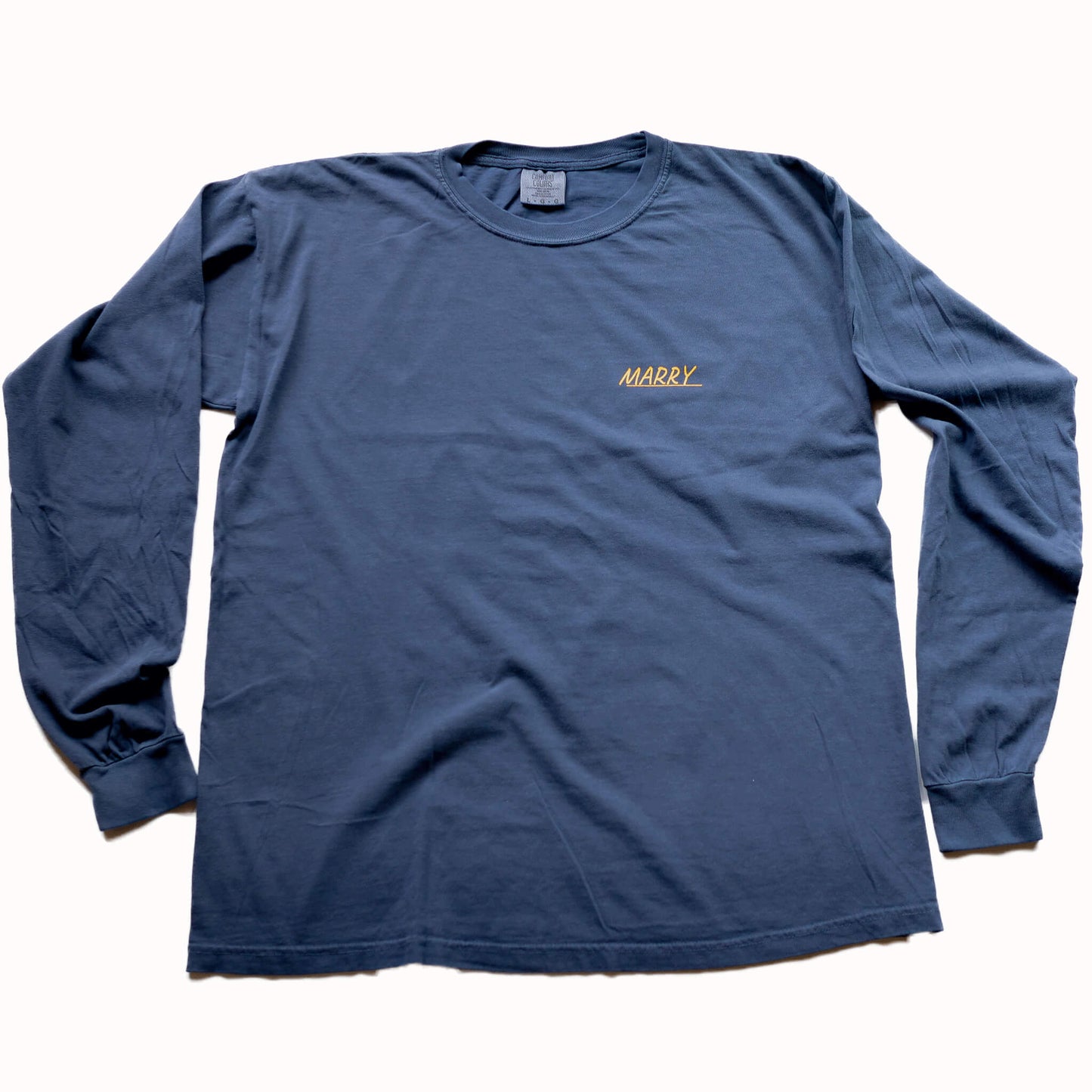 MARRY SkateshopMARRY Skateshop （マリースケートショップ）のアパレル "NEW OLD" BLUEJEAN Longsleeve M/L/XLの前面