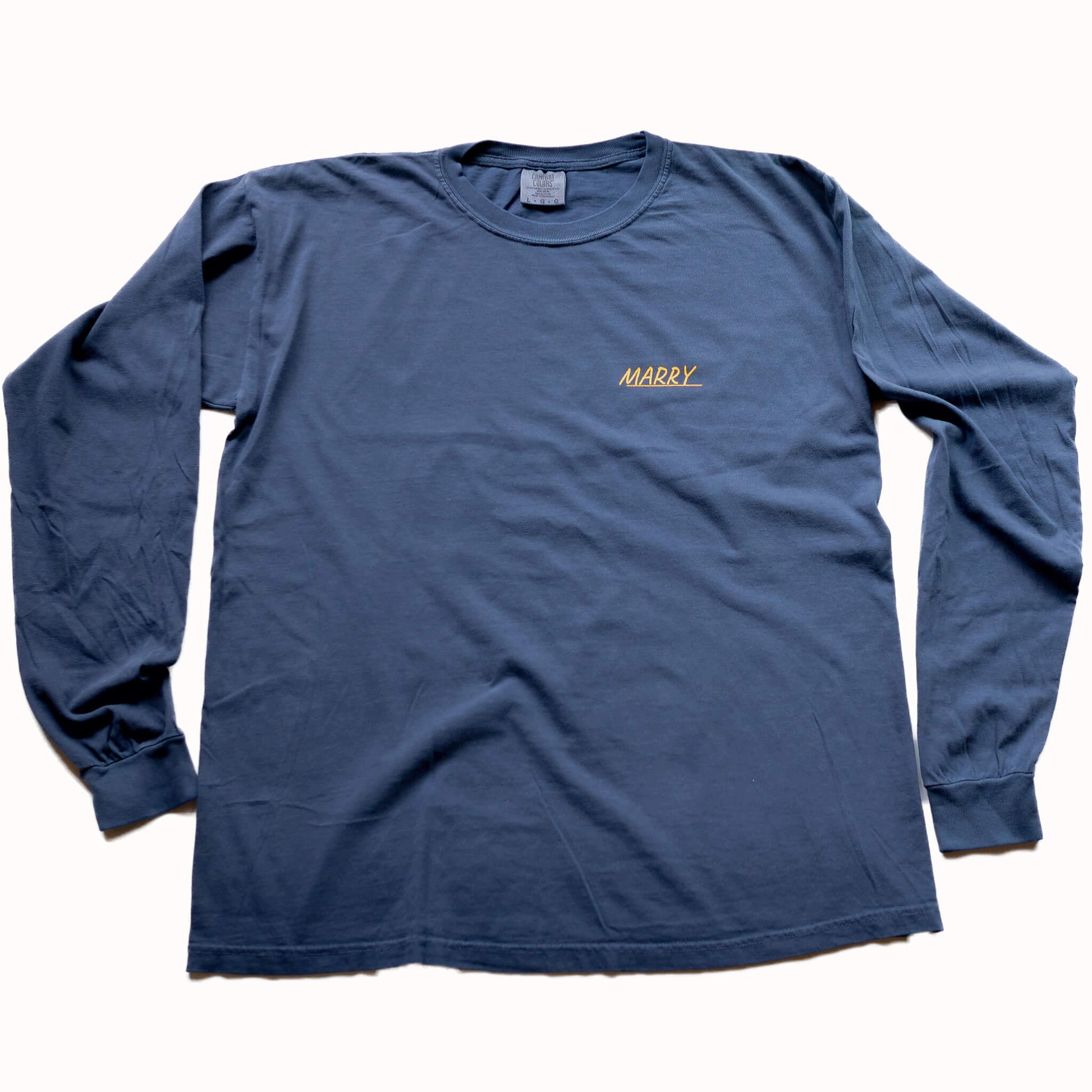 MARRY SkateshopMARRY Skateshop （マリースケートショップ）のアパレル "NEW OLD" BLUEJEAN Longsleeve M/L/XLの前面
