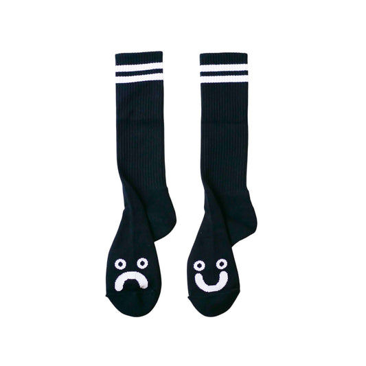 Polar Skate Co.（ポーラー スケートボード カンパニー）のソックス Happy Sad Socks Black