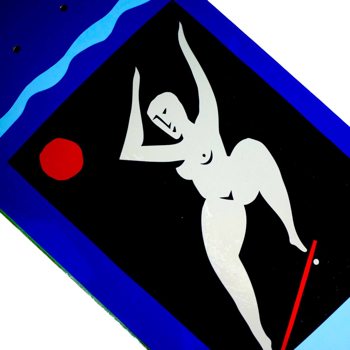 Polar Skate Co.（ポーラー スケートボード カンパニー）のデッキ EMILE LAURENT - CROOKS - BLUE 8.0inchの表面アップ画像