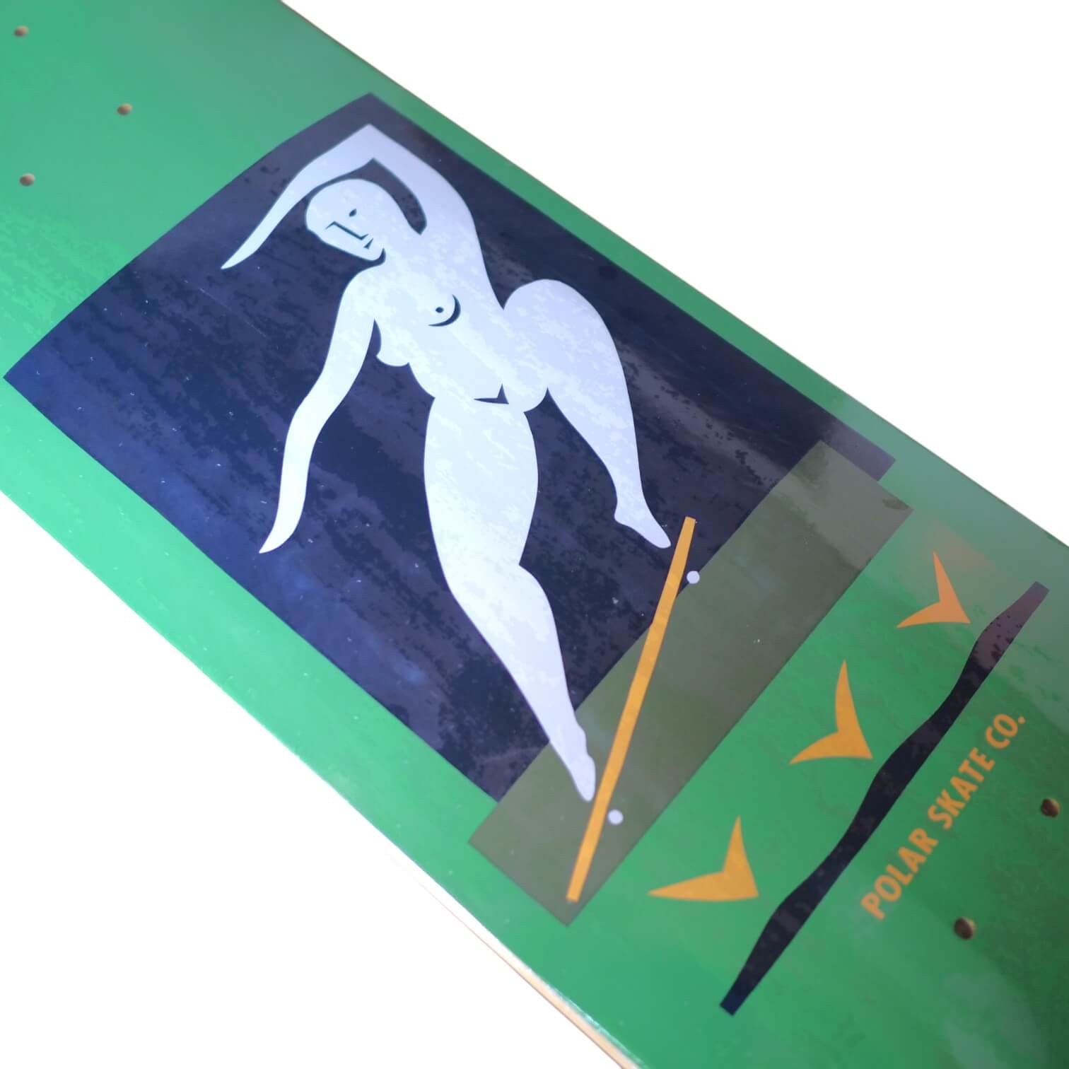 Polar Skate Co.（ポーラー スケートボード カンパニー）のデッキ TEAM - BS SMITH - GREEN 7.875inchの表面拡大画像